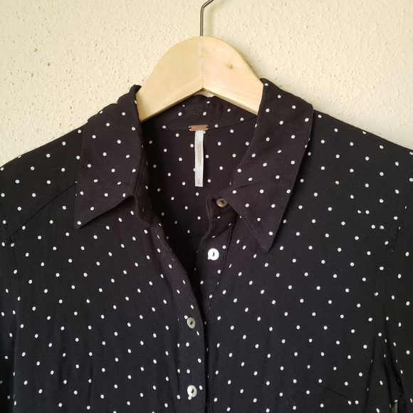 Free People This Town Black Polka Dot Mini Dress - Picture 6 of 8